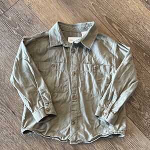 Zara Olive Green Light Weight Twill Casual Shirt